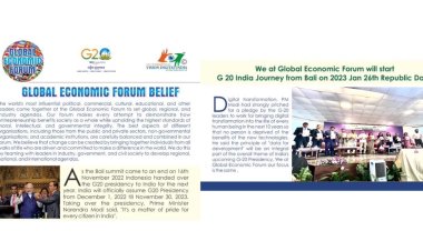 Global Economic Forum G20 initiative summit at Bali on 26th Jan 2023 launched at AIMS Institutes International Summit