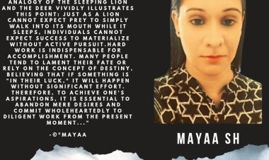 Mayaa SH  : "There Is Nothing  Free Of Cost In This Life Except The Power Of Self Belief ..."